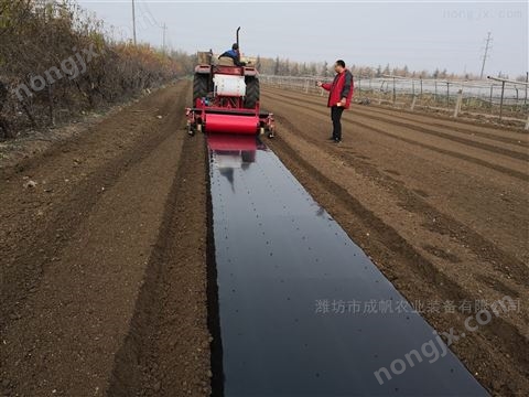 成帆洋葱起垄铺膜铺滴灌带打药打孔一体机